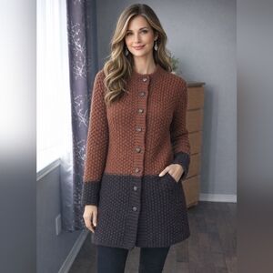 Cozy Two-Tone Knit Cardigan